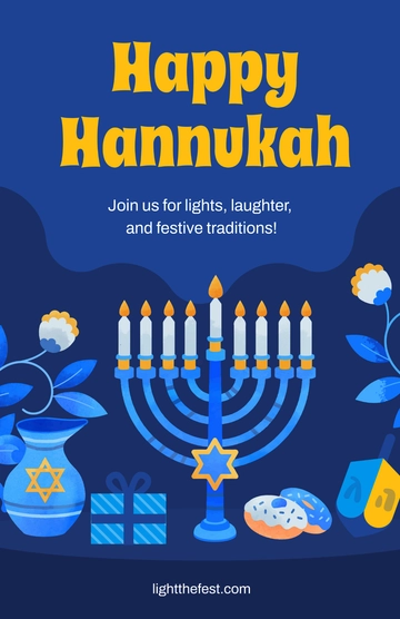 Free Hanukkah Celebration Poster Template to Edit Online