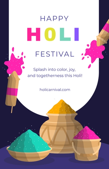 Free Simple Holi Celebration Poster Template to Edit Online