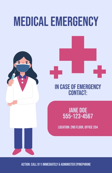 Free Medical Emergency Poster Template to Edit Online