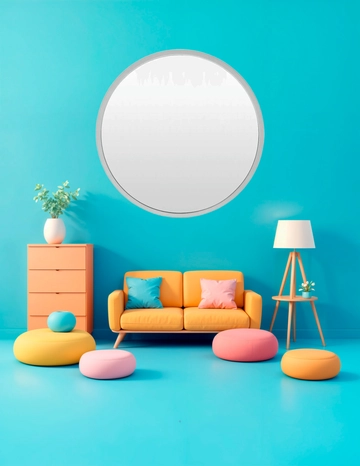 Free Colorful Home Interior Photo Template to Edit Online