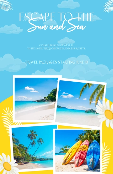 Free Travel Beach Poster Design Template to Edit Online