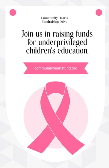 Free Pink Ribbon Fundraising Poster Template to Edit Online
