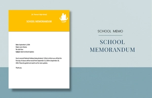 Back to School Memo Template