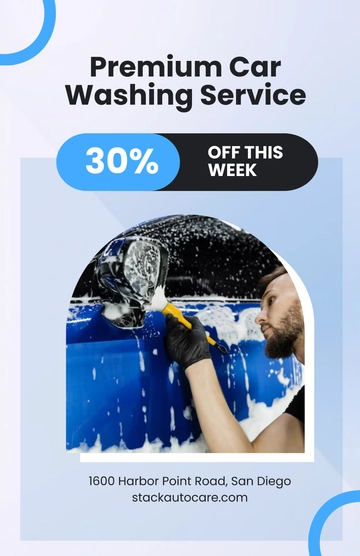 Free Creative Car Wash Advertisement Poster Template to Edit Online