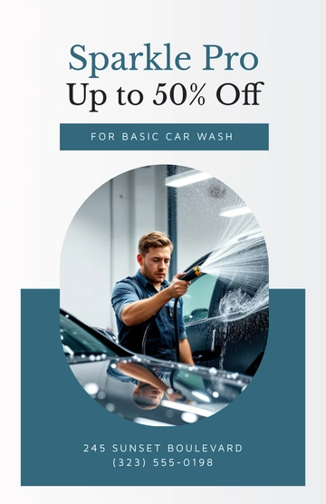 Free Aesthetic Car Wash Banner Poster Template to Edit Online