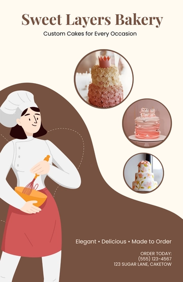 Free Professional Cake Business Poster Template to Edit Online