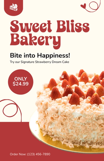 Free Cake Poster with Logo Template to Edit Online