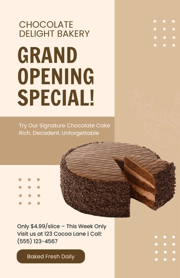 Free Chocolate Cake Poster Template to Edit Online