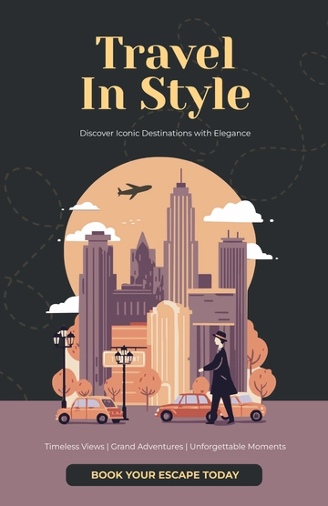 Free Art Deco Travel Poster Template to Edit Online
