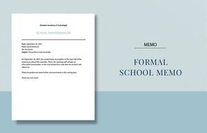 Formal School Memo Template