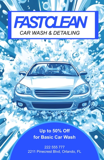 Free Abstract Car Wash Poster Template to Edit Online