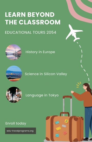 Free Educational Tour Travel Poster Template to Edit Online