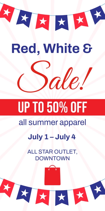 Free 4th of July Sales Template to Edit Online