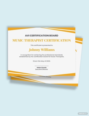Music Therapy Certification Template