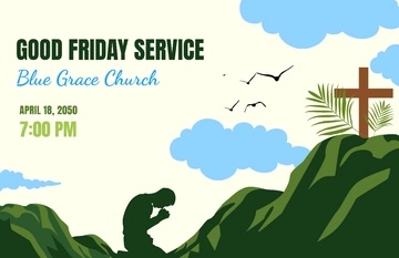 Free Blue Good Friday Event Poster Template to Edit Online