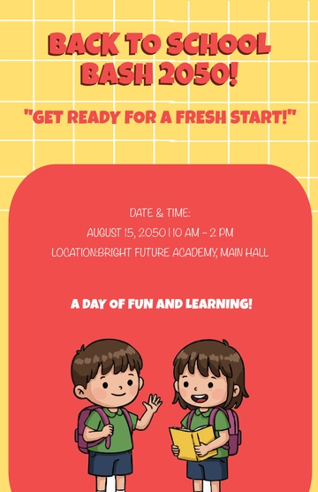 Free Vertical Back To School Poster Design Template to Edit Online