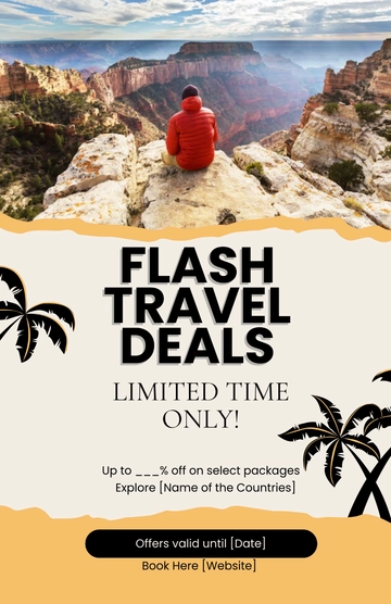 Free Blank Travel Deals Poster Template to Edit Online