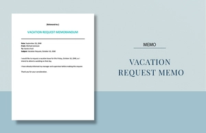 Vacation Request Memo Template