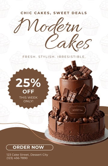 Free Modern Cake Offer Poster Template to Edit Online
