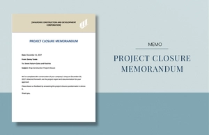 Project Closure Memo Template