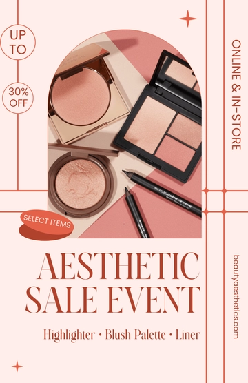 Free Aesthetic Beauty Product Sale Poster Template to Edit Online