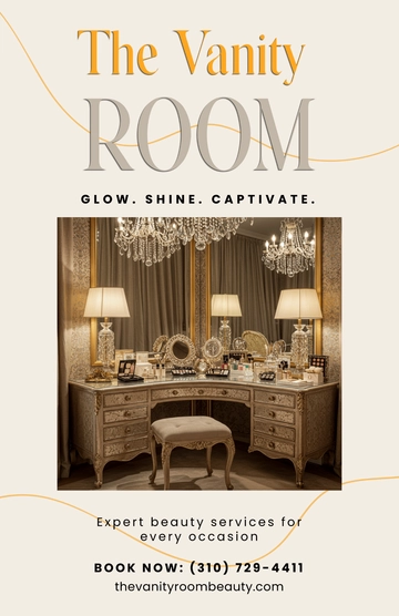 Free Glamorous Beauty Poster Template to Edit Online