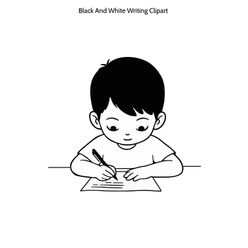 Free Black And White Writing Clipart to Edit Online