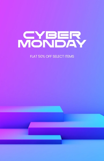 Free Minimalist Cyber Monday Poster Template to Edit Online