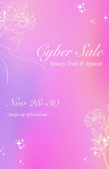 Free Gradient Pink Cyber Monday Poster Template to Edit Online