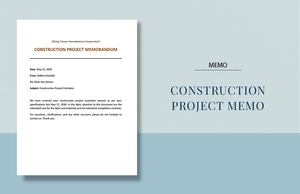 Construction Project Memo Template