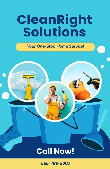 Free Cleaning, Repair, and Install Services Poster Template to Edit Online