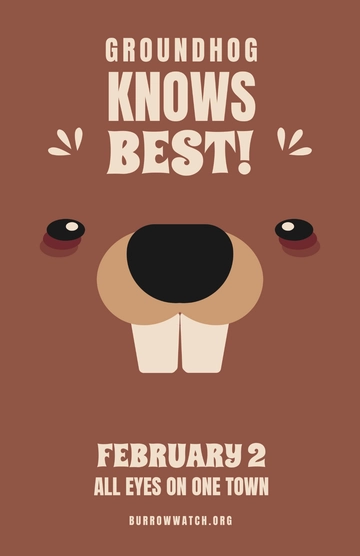 Free Groundhog Day Celebration Poster to Edit Online
