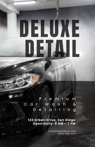 Free Modern Car Wash Poster Template to Edit Online
