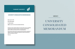 University Consolidated Memo Template