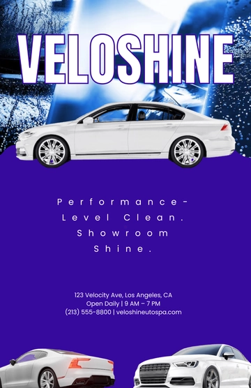 Free Car Wash A3 Poster Template to Edit Online