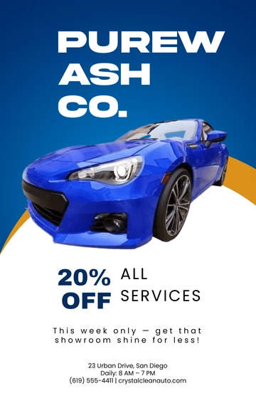 Free Car Wash Special Discount Poster Template to Edit Online