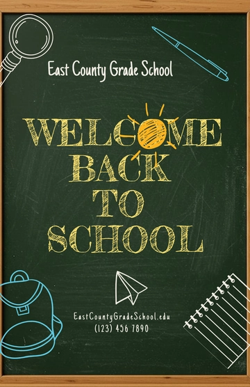 Free Chalkboard Welcome Back Poster Template to Edit Online