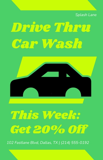 Free Drive-Thru Car Wash Poster Template to Edit Online