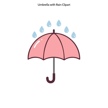 Free Umbrella with Rain Clipart to Edit Online