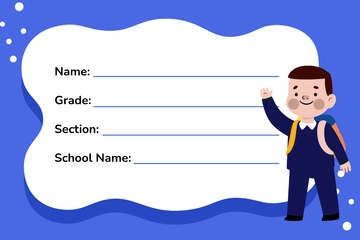 Free Blue School Label for Boy Template to Edit Online