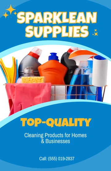 Free Simple Cleaning Services Supplies Poster Template to Edit Online