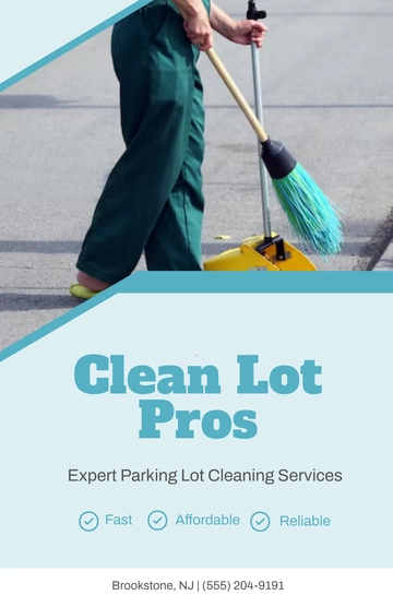 Free Parking Lot Cleaning Services Poster Template to Edit Online