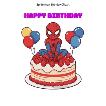Free Spiderman Birthday Clipart to Edit Online