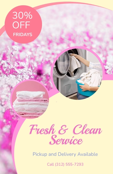 Free Colorful Laundry Cleaning Services Poster Template to Edit Online