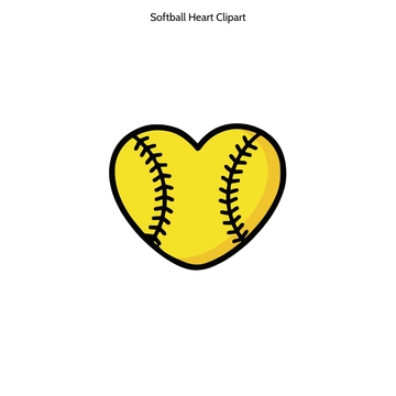 Free Softball Heart Clipart to Edit Online