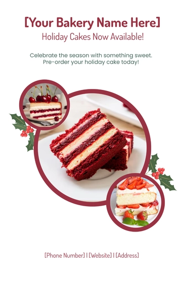 Free Blank Holiday Cake Poster Template to Edit Online