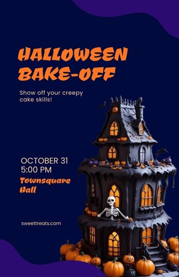 Free Halloween Cake Poster Template to Edit Online