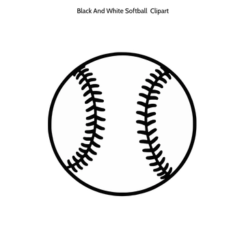 Free Black And White Softball  Clipart to Edit Online