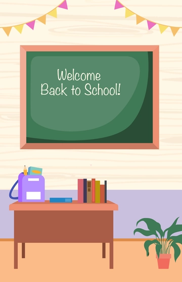 Free Back To School Classroom Poster Background Template to Edit Online
