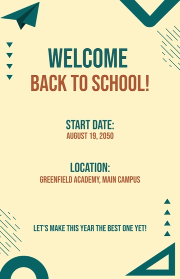 Free Professional Back To School Banner Poster Template to Edit Online